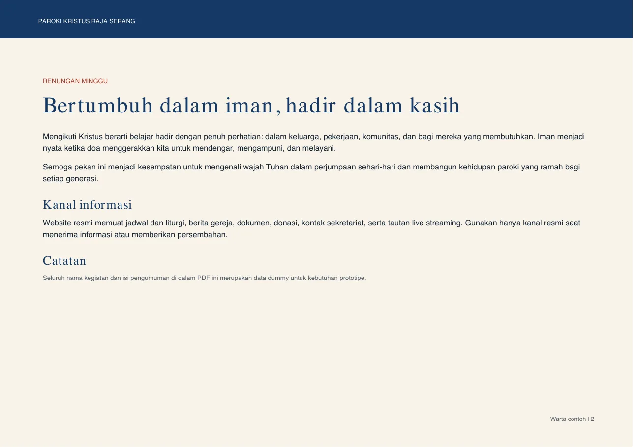 Halaman 2 dari Warta Umat - 30 Agustus 2026